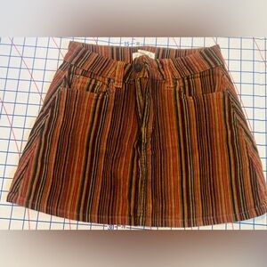 Sky And Sparrow Women's Cute Striped Corduroy Mini Skirt Size XS Multicolor